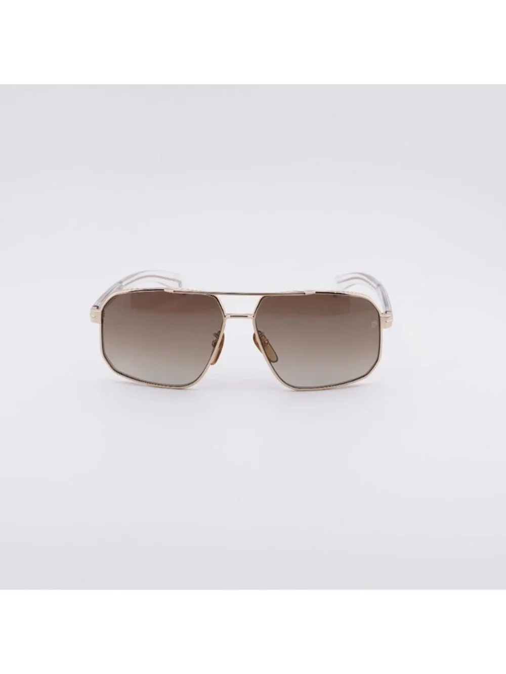 David Beckham DB 7102/S 0LOJ HA Sunglasses Gold Aviator Frame, Brown Lenses